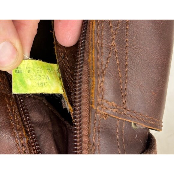 Timberland Sz 8 Earthkeepers Leather Brown Double Buckle Side Zip Boots  EUC - Picture 10 of 12